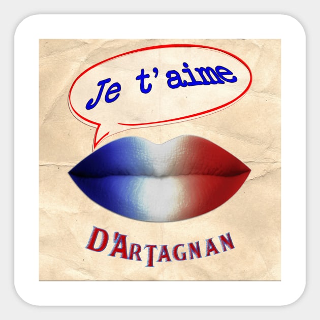 FRENCH KISS JETAIME D'ARTAGNAN Sticker by ShamSahid